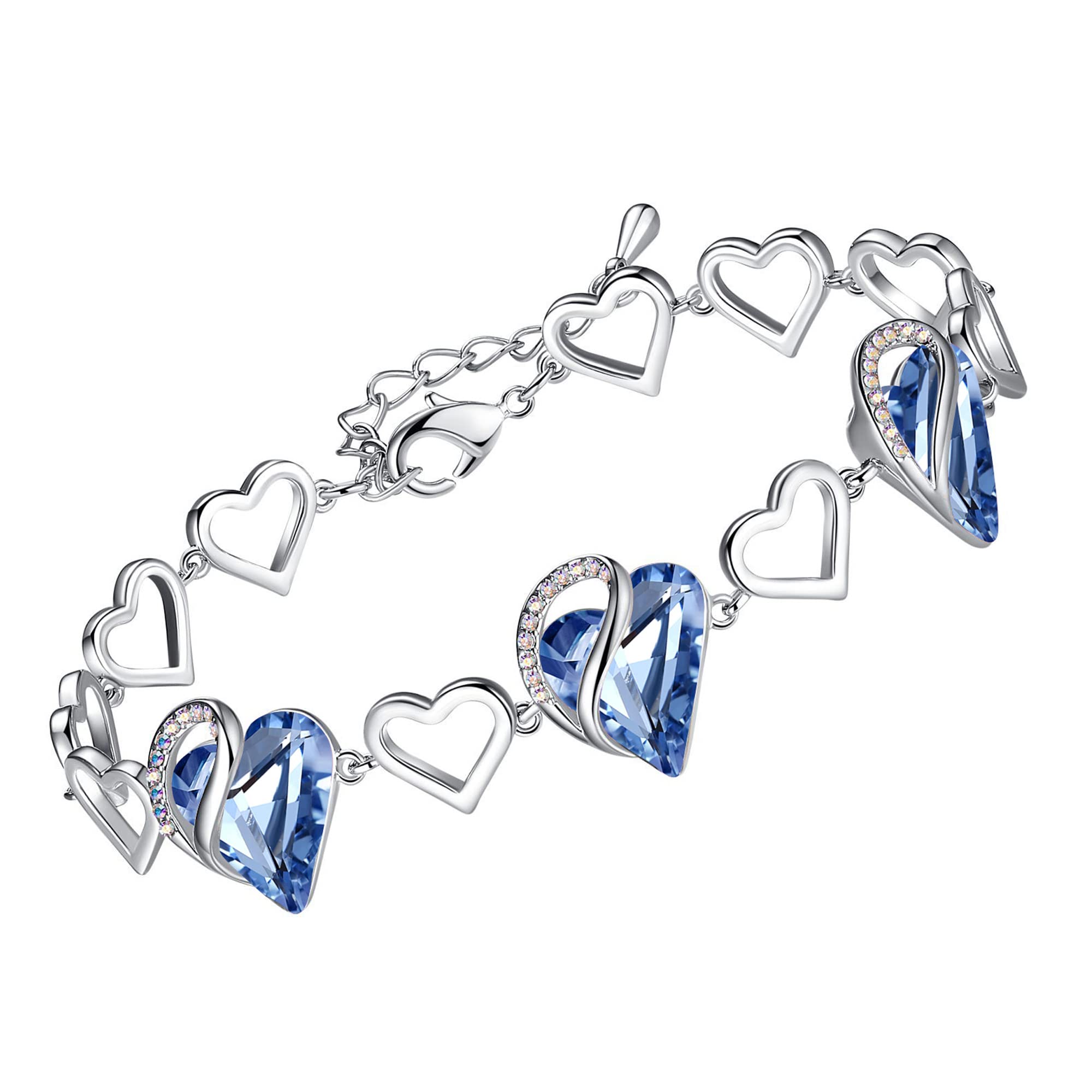 Women's Heart Birthstone Bracelet Ideal Gift for the Special Woman in Your Life